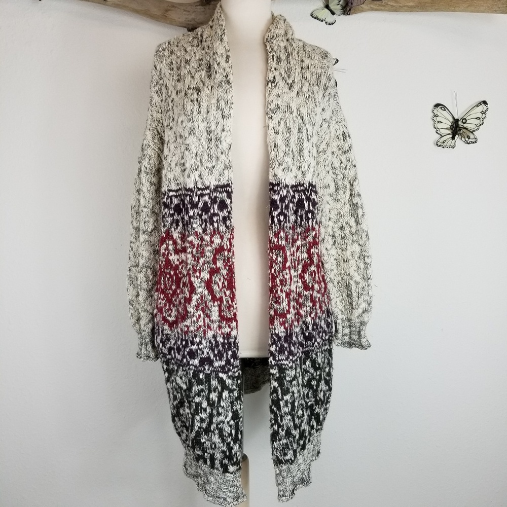 Ecote oversized cardigan coat marled texture